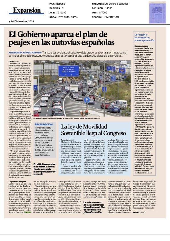 Alternativa al pago por uso - El Gobierno aparca el plan de peajes en las autovías españolas